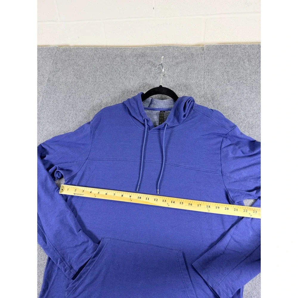 Adidas Mens Athletics Hoodie Blue Heathered Long Sleeve Sweatshirt Large